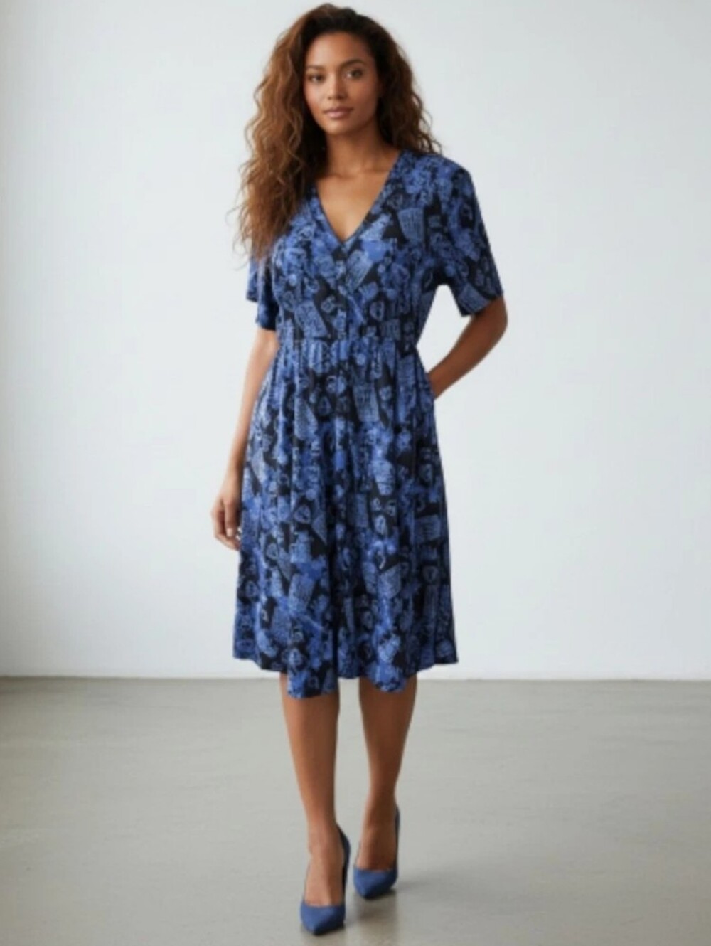 BBC Dr Who Blue Graphic Shirtdress Size 10 Torrid 00